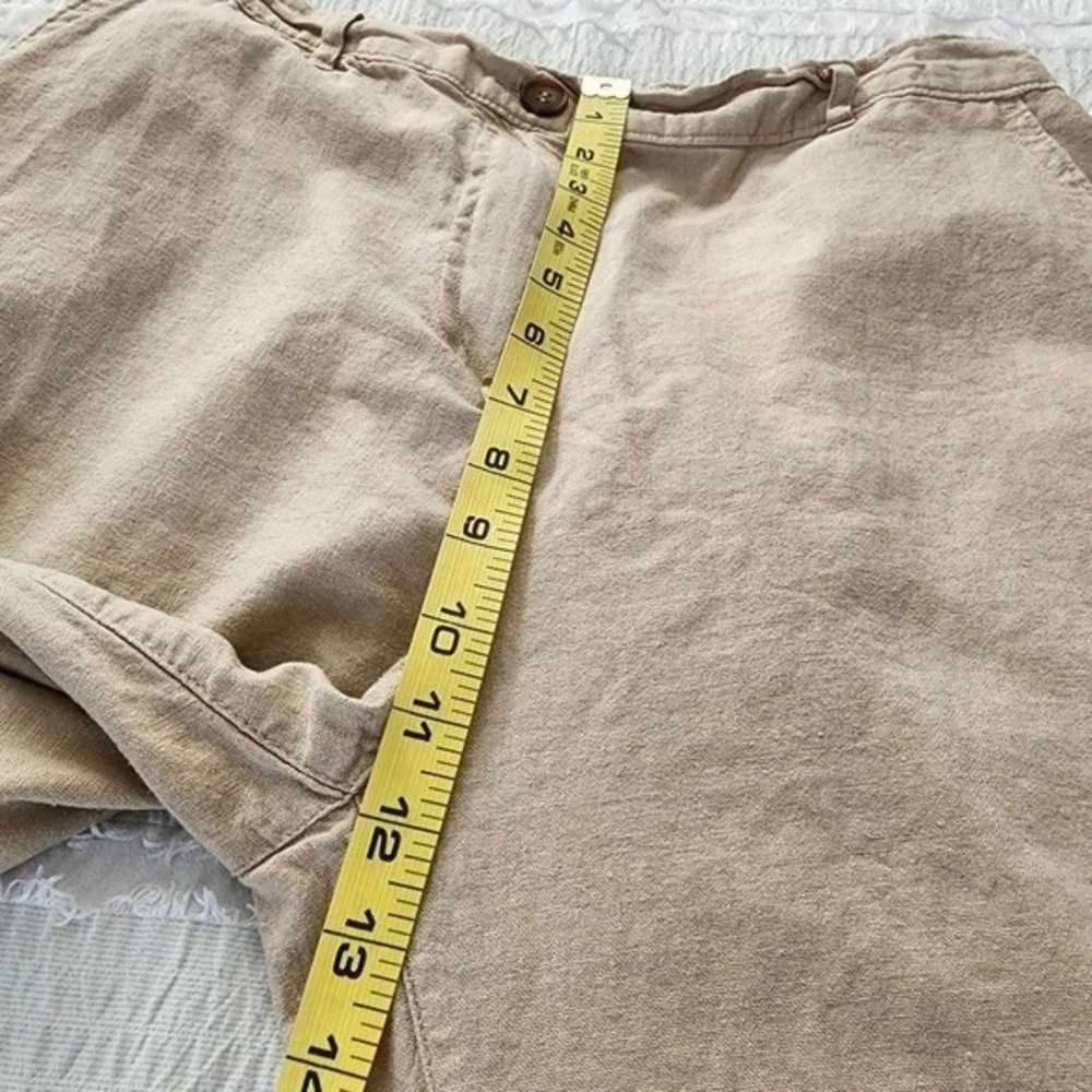 Love Tree Wide Leg Pants Womens Large Beige Linen Blend Boho Coastal Beachy - Picture 5 of 9
